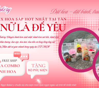 Hoa gấu mix hoa sáp hot nhất 2026-Cửa hàng chuyên bánh kem hoa sáp tân 