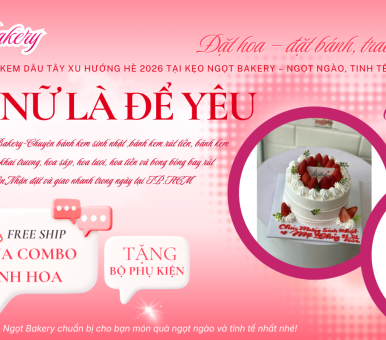 Mẫu bánh kem dâu tây xu hướng tại Kẹo Ngọt Bakery hè 2026