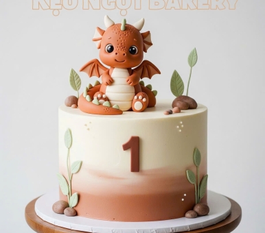 BÁNH KEM RỒNG XINH DÀNH TẶNG BÉ GÁI – MẪU BÁNH TẠO HÌNH SIÊU HOT 2026 TẠI KẸO NGỌT BAKERY