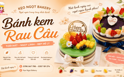 Mẫu Bánh Kem Rau Câu – Lựa Chọn Thanh Mát Cho Những Buổi Tiệc Sinh Nhật Hiện Đại