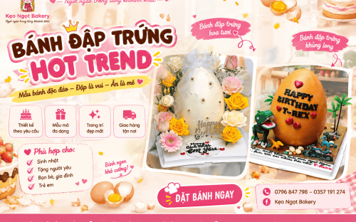 Mẫu Bánh Đập Trứng Hot Trend – Xu Hướng Bánh Sinh Nhật Được Yêu Thích