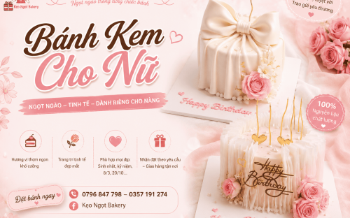 Mẫu Bánh Kem Dành Cho Nữ – Xu Hướng Bánh Sinh Nhật Đẹp Và Sang Trọng Năm 2026