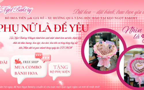 Bó hoa tiền 50k giá rẻ – Xu hướng quà tặng độc đáo tại Kẹo Ngọt Bakery
