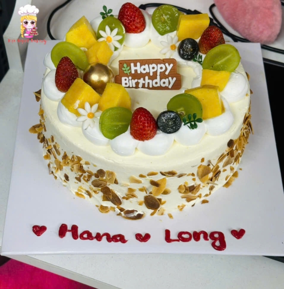 Bánh kem bắp siêu ngon kèm trái cây tươi