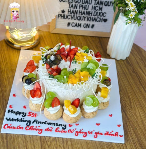 Bánh kem bắp kèm bánh su dai