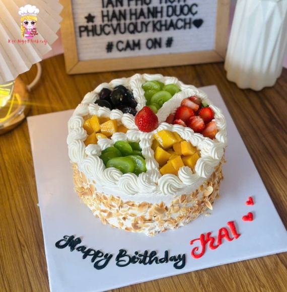 Bánh kem bắp nhiều ngăn trái cây