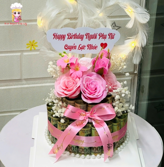 Bó hoa tiền bó tròn tờ 100k