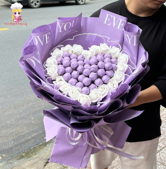 Hoa sáp tone tím mix tặng người yêu 8/3