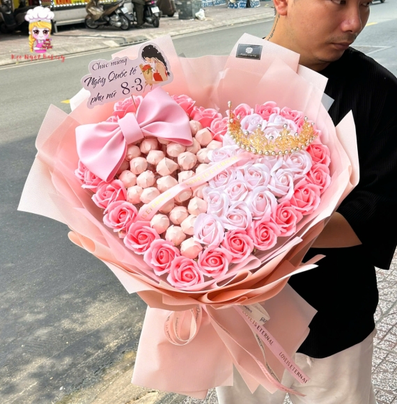 Hoa sáp tone Hồng tặng em