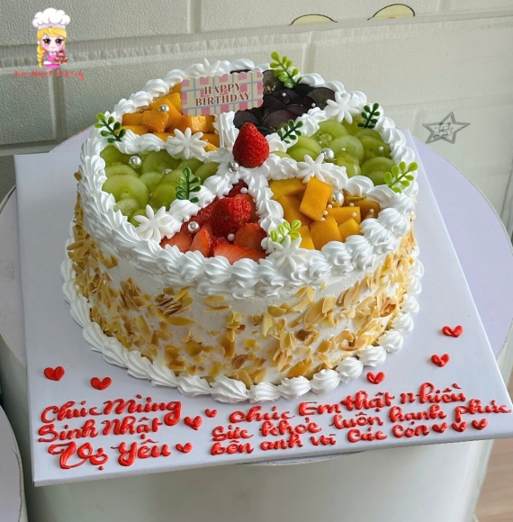 Bánh kem trái cây tặng bạn bè theo yêu cầu