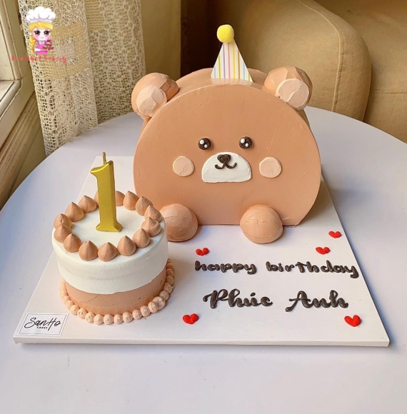 Mẫu bánh gấu dáng yêu cho bé