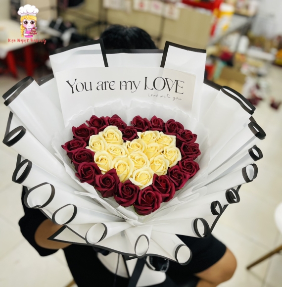 Bó hoa sáp trái tim you are my love
