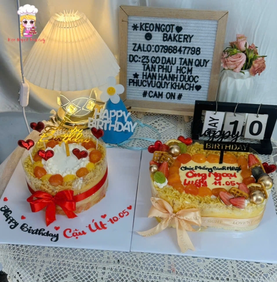 Bánh bông lan trứng muối tặng ông ngoại