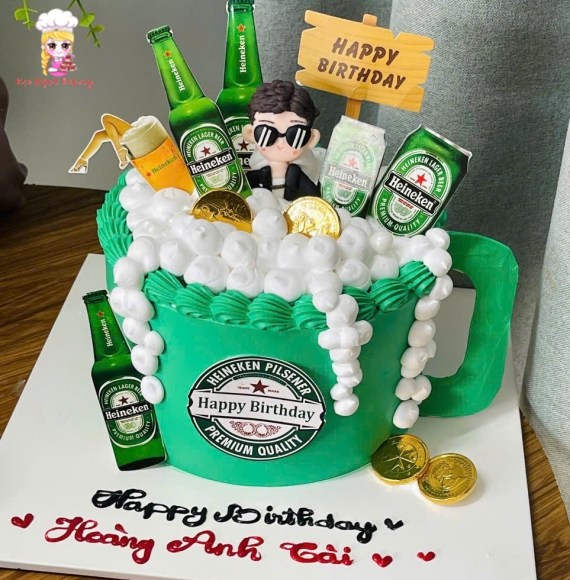 Bánh kem rút tiền cho nam nhiều phụ kiện