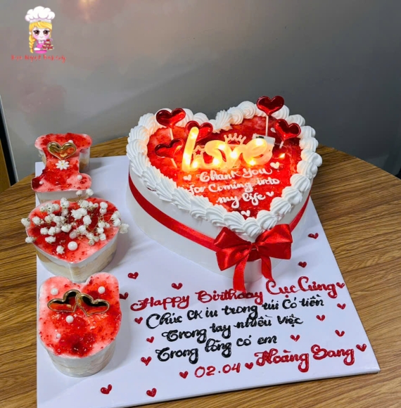 Bánh kem rút tiền tặng em yêu