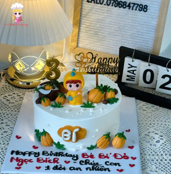 Bánh kem quả bí ngô dành cho bé gái