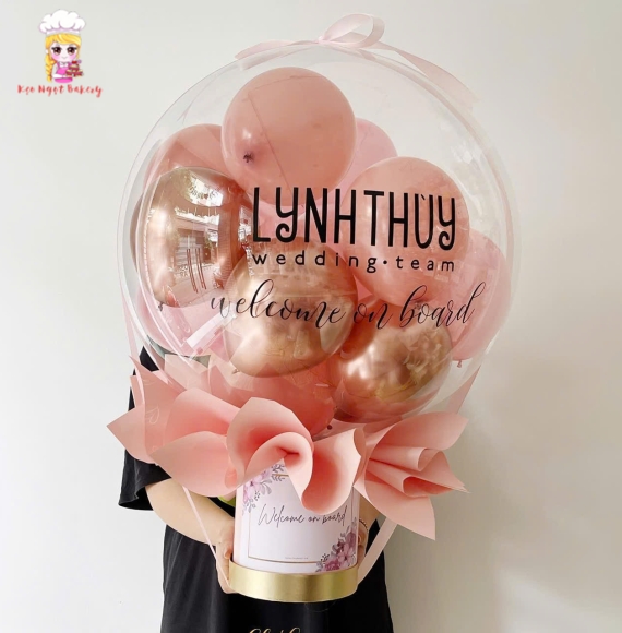 Bóng bay rút tiền tone hồng