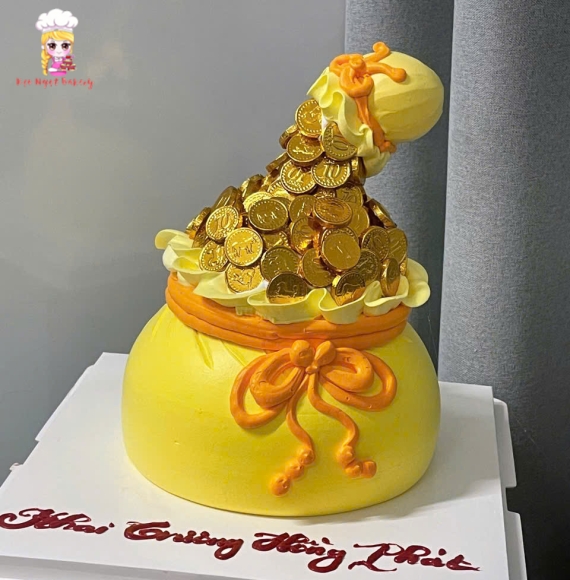 Bánh kem hủ vàng mừng khai trương ở gần đây