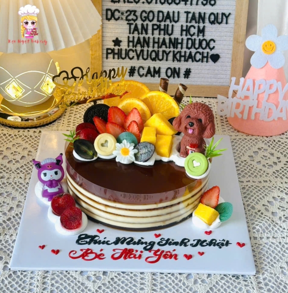 Bánh kem rau cau trái cây 