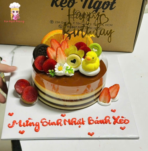 Bánh kem rau cau trái cây ngon dễ thương cho bé gái