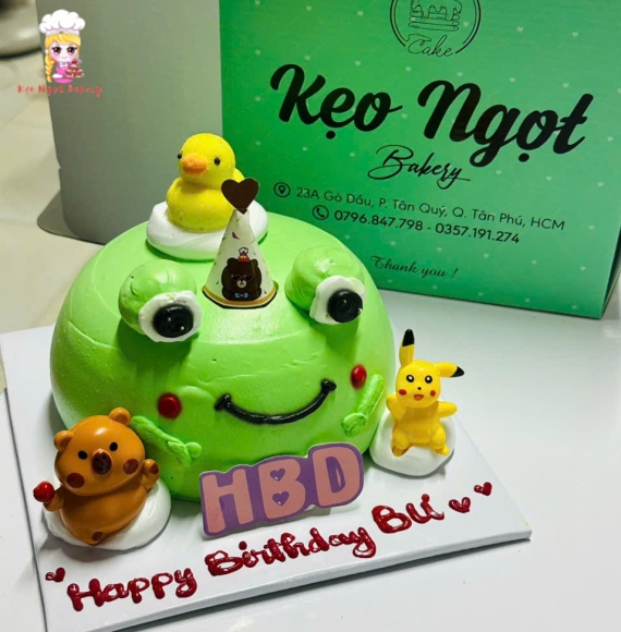 Bánh kem chú ếch dễ thương