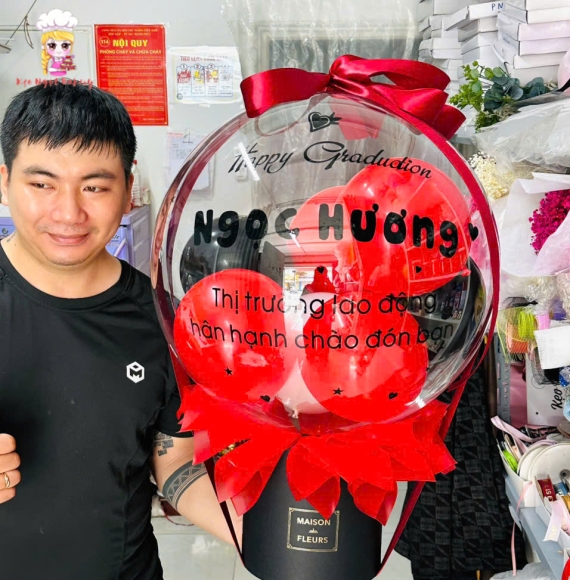 Bóng bay rút tiền tone đỏ hot 2025