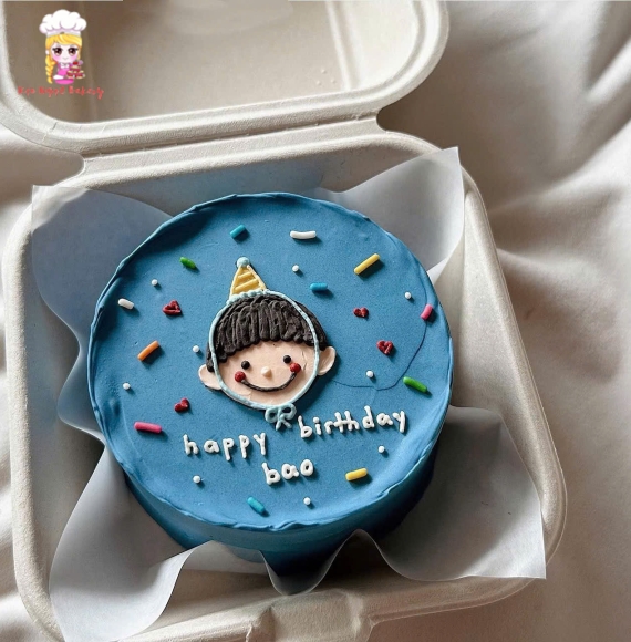 Bánh kem Hàn Quốc tone xanh