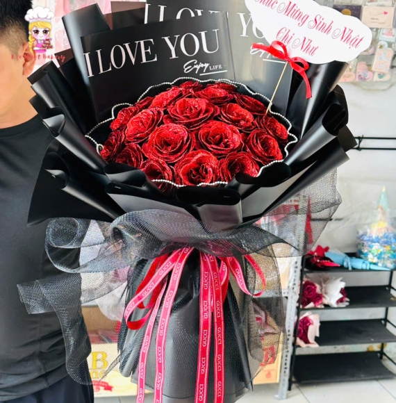 Hoa sáp tone đỏ tặng sinh nhật