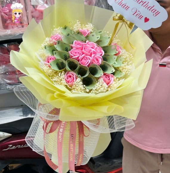 Mẫu hoa tiền tặng cháu yêu