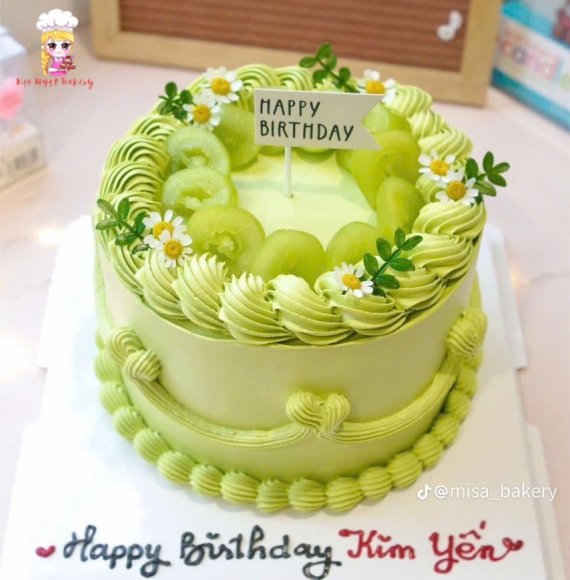 Mẫu bánh kem nho xanh