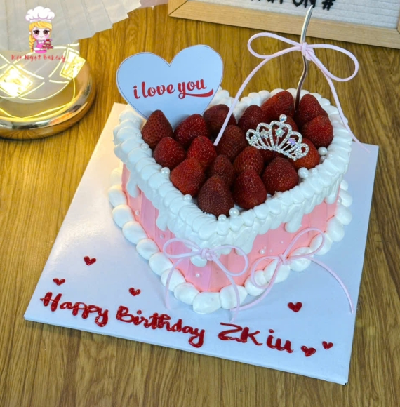 Mẫu bánh kem tặng vợ yêu hình trái tim