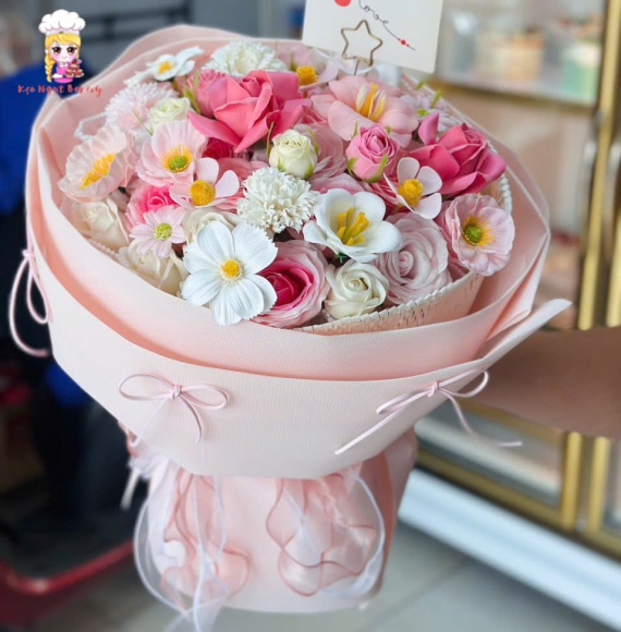 Hoa sáp tone hồng mẫu hoa mới nhất 2025