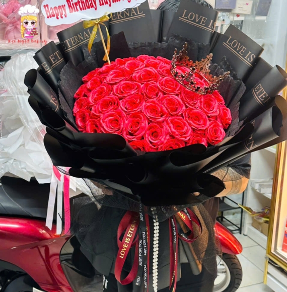 Hoa sáp tặng vợ yêu 20/10 tone đỏ 