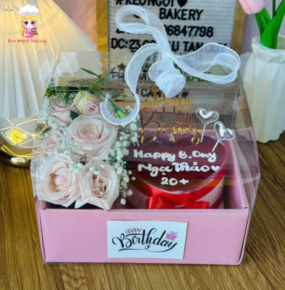 Sét Bánh kem và hoa tươi tặng 20/10