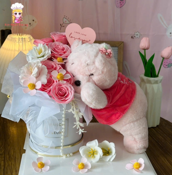 Gấu hoa tặng người yêu lễ thất tịch