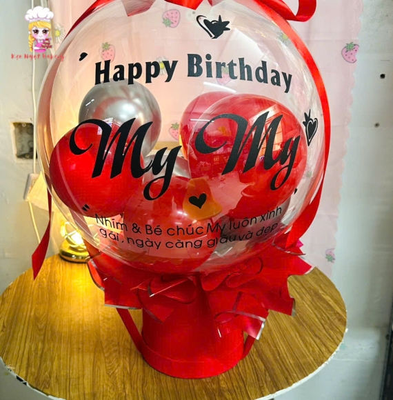 Bóng bay rút tiền tone đỏ tặng em yêu