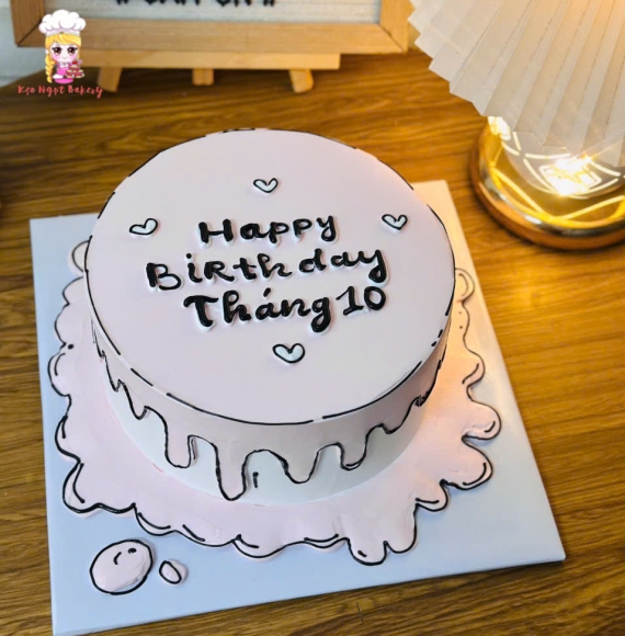 Bánh kem nét vẽ truyện tranh