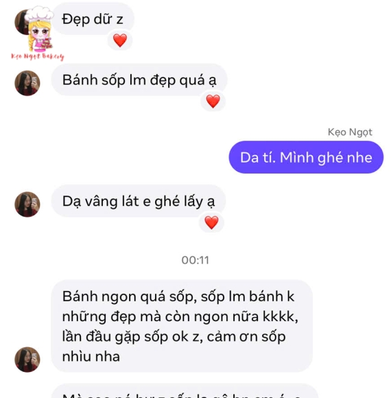 Feedback đáng yêu tại Kẹo Ngọt