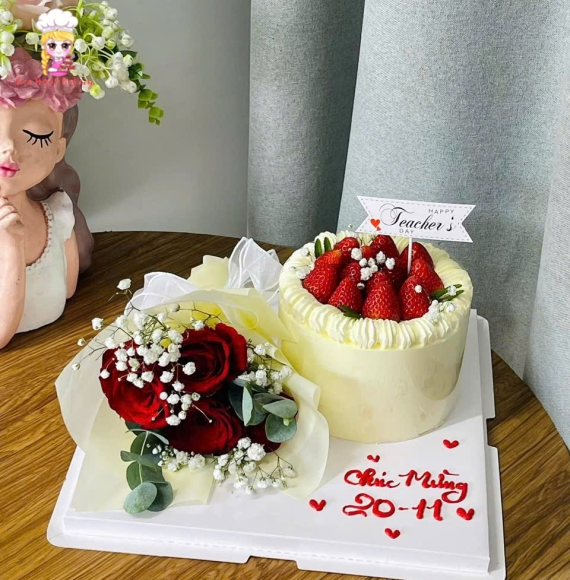Sét hoa và bánh tone tặng thầy 20/11