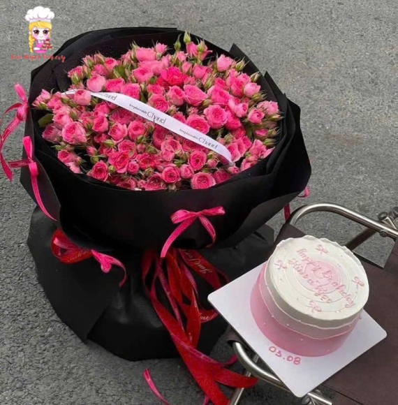 Combo bánh và hoa sophia