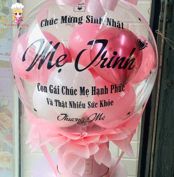 Bóng bay rút tiền tone hồng hot 2026