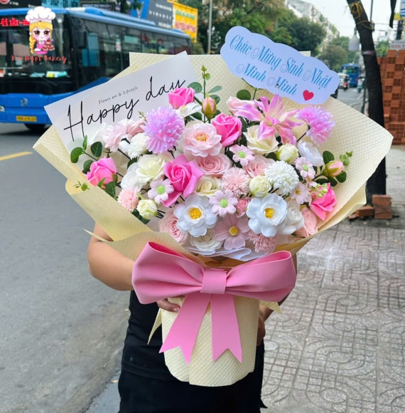 Mẫu hoa sáp mix cao cấp tại Kẹo Ngọt