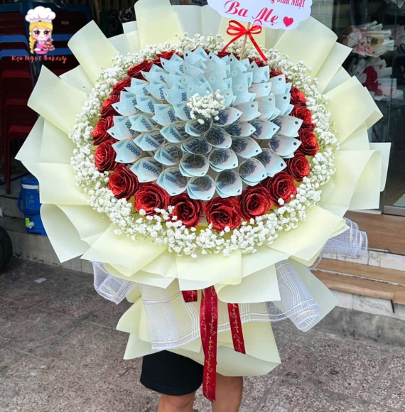 Hoa tiền bó tròn tờ 20k