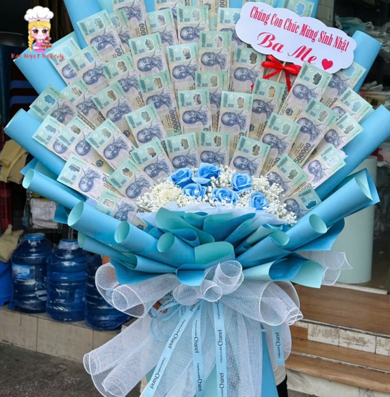 Hoa tiền tờ 500k tặng ba yêu