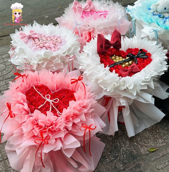 Mẫu bó hoa sáp trái tim đẹp nhất 2026