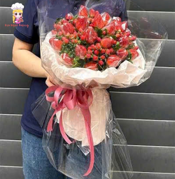 Bó hoa dâu tây tặng valentine