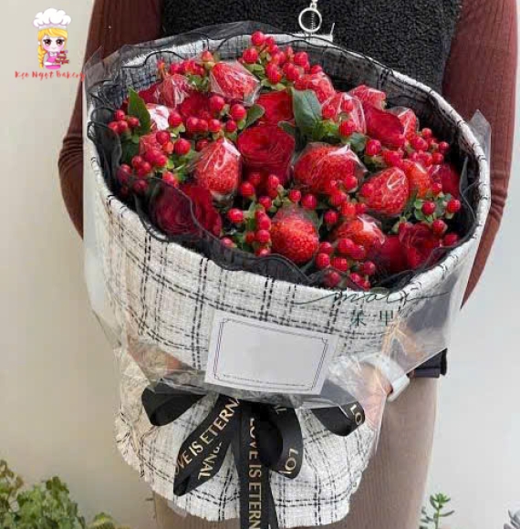 Bó hoa dâu tây tặng valentine tại quận 2