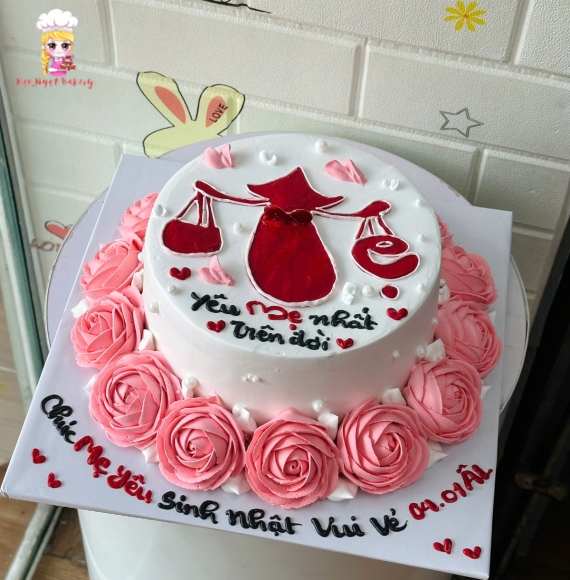 Bánh kem tặng mẹ tone hồng 