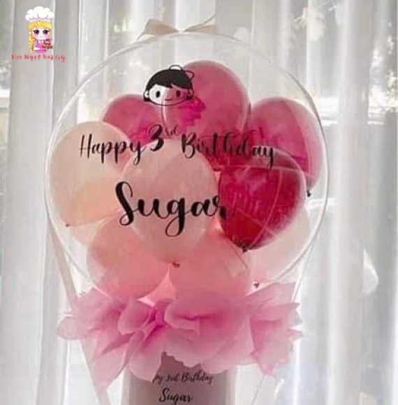 Bóng bay rút tiền tặng bé gái tone hồng hot 2026