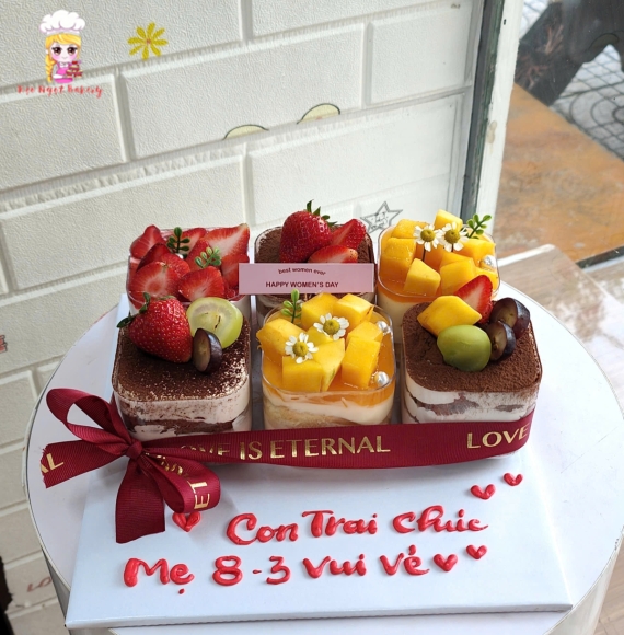 Bánh cup 6 ly hình trái tim